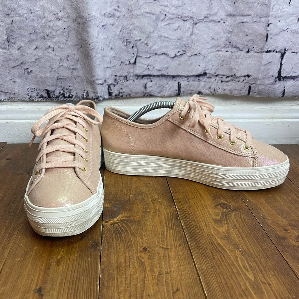 Keds Triple Kick Iridescent Leather pink shoes size 8